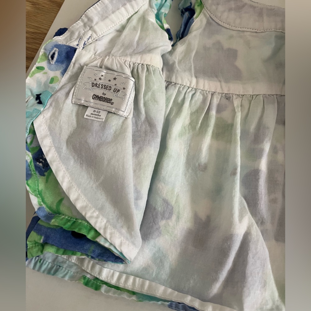 Gymboree Blue and Green Floral Dress